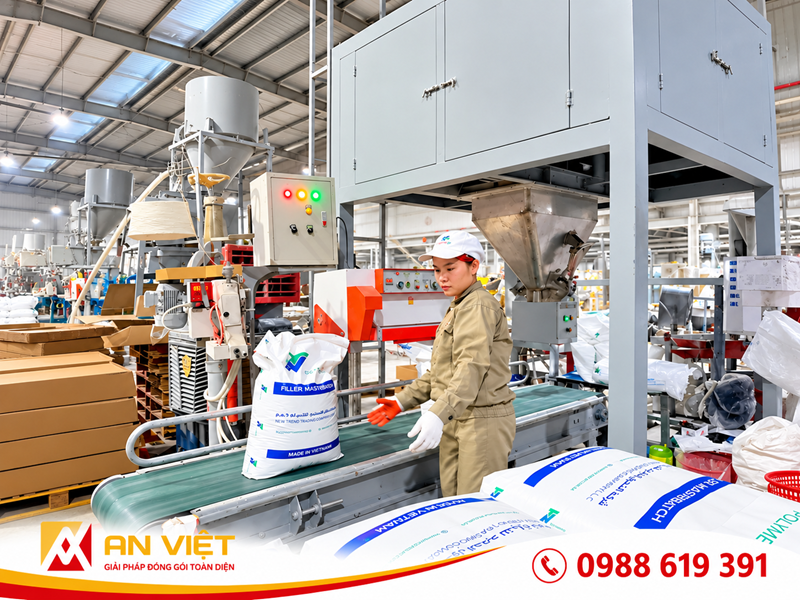 Lắp đặt dàn 10 cân đóng bao dạng hạt cho nhà máy An Tiến